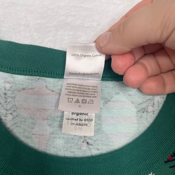 Hanna Andersson Sz L Christmas Ornament Pajama Long Sleeve Top Organic Cotton - Picture 3 of 9